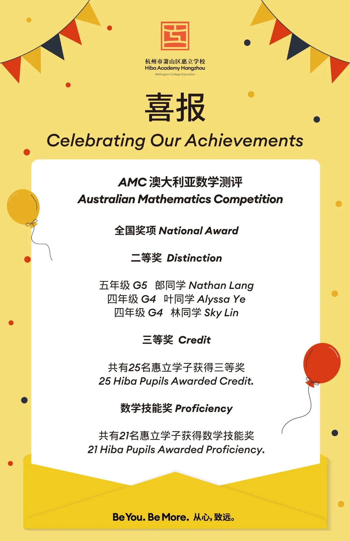 喜报｜49名惠立学子在AMC澳大利亚数学测评中斩获奖项